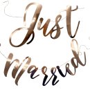 Schriftzug Banner "Just Married" rose-gold ca. 77 cm