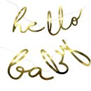 Schriftzug Banner "Hello Baby" gold ca. 70 cm