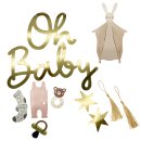 Girlande/Banner "Oh Baby" gold ca. 250 cm