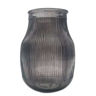 Glas Vase gerillt anthrazit ca. 22 cm