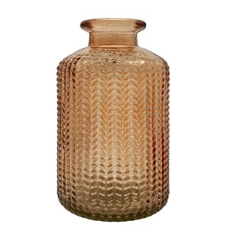 Mini Glas-Vase strukturiert orange/rost ca. 10 cm