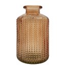 Mini Glas-Vase strukturiert orange/rost ca. 10 cm