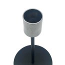 Stabkerzenhalter schwarz/silber ca. 14,5 cm