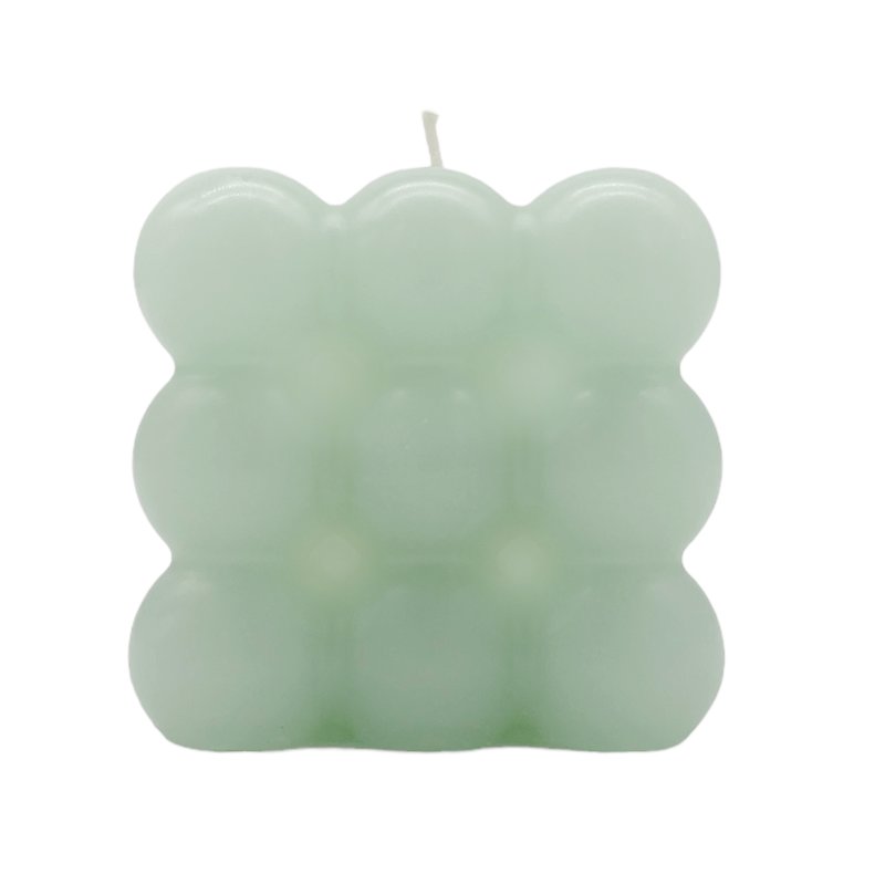Stumpenkerze Rustikal Mint – Ø 6 Cm, Höhe 10 Cm, Brenndauer Ca. 24 Stunden