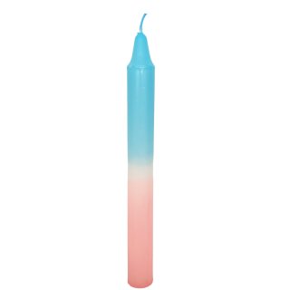 Echtwachs- Stabkerze blau/rosa ca. 22 cm