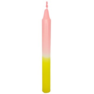 Echtwachs- Stabkerze rosa/gelb ca. 22 cm