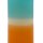 Echtwachs- Stumpenkerze blau/orange ca. 11 cm