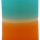 Echtwachs- Stumpenkerze blau/orange ca. 6 cm