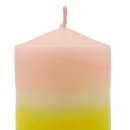Echtwachs- Stumpenkerze rosa/gelb ca. 6 cm