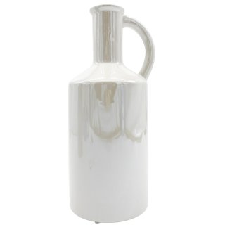 Keramik Krug/Vase wei&szlig; glasiert ca. 29 cm