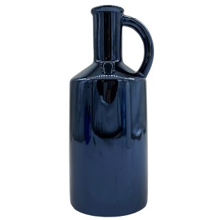 Keramik Krug/Vase dunkelblau glasiert ca. 29 cm