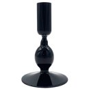 Glas-Stabkerzenhalter asymmetrisch schwarz ca. 13,5 cm
