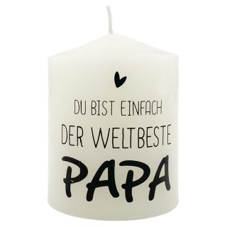 Echtwachs- Stumpenkerze "Bester Papa" ca. 6 cm