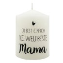 Echtwachs- Stumpenkerze "Beste Mama" ca. 6 cm
