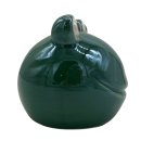 Keramik Frosch klein dunkelgr&uuml;n glasiert
