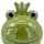 Keramik Frosch mit Krone hellgrün glasiert
