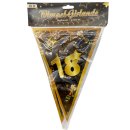 Wimpel-Girlande 18. Geburtstag schwarz/gold