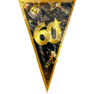Wimpel-Girlande 60. Geburtstag schwarz/gold
