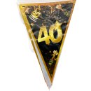 Wimpel-Girlande 40. Geburtstag schwarz/gold