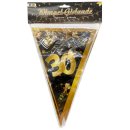 Wimpel-Girlande 30. Geburtstag schwarz/gold