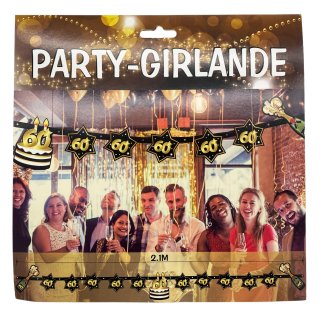 Party-Girlande 60. Geburtstag schwarz/gold
