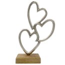 Metall-Herzen auf Holzfuß silber ca. 28 cm