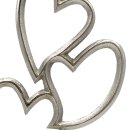 Metall-Herzen auf Holzfu&szlig; silber ca. 28 cm