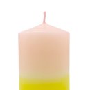 Echtwachs- Stumpenkerze rosa/gelb ca. 11 cm