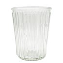 Glas Windlicht / Vase geriffelt klar