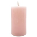 LED Echtwachs-Kerze rosa ca. 15 cm