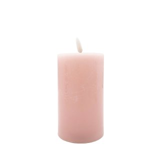 LED Echtwachs-Kerze rosa ca. 10 cm