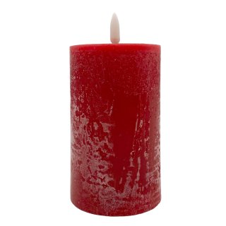 LED Echtwachs-Kerze rot ca. 12,5 cm