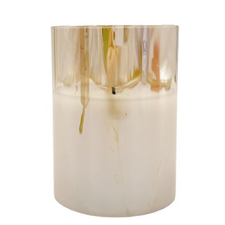 LED Echtwachs-Kerze im Glas champagner ca. 10 cm