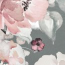 Outdoor Deko-Kissen mit Blumenmuster grau/lachs ca. 45 cm