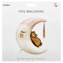 Folienballon Bär/Mond weiß/rosa a. 86 cm