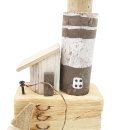Maritimer Holz-Leuchtturm ca. 25 cm