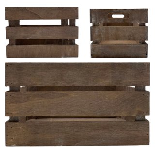 Deko-Holzkisten braun in 3 verschiedene Größen