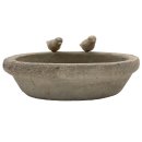 Keramik Vogeltränke grau/braun ca. 30 cm