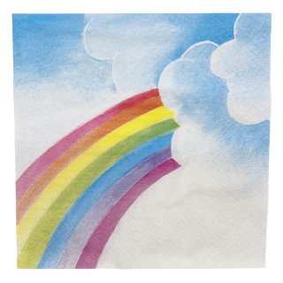 Servietten " Regenbogen "  blau/weiß  20 Stück ca. 33 cm