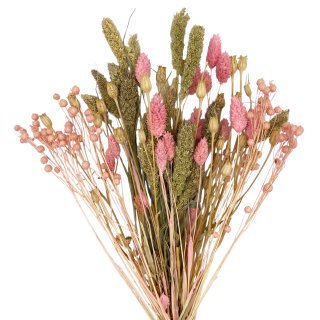 Trockenblumen-Bund rosa/natur ca. 45 cm