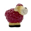 Süße Mini Keramik-Schafe im 2er Set für drinnen und draußen bordeaux