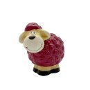 Süße Mini Keramik-Schafe im 2er Set für drinnen und draußen bordeaux