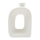 Keramik Vase asymmetrisch matt weiß