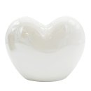Keramik Herz Vase weiß 12 cm