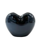 Keramik Herz Vase schwarz 8 cm