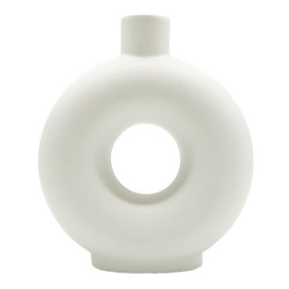 Keramik Vase rund weiß 20 cm