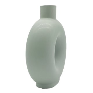 Keramik Vase rund matt mint 14 cm minimalistisch Deko