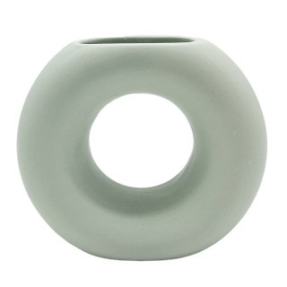 Keramik Donut Vase rund mint 13 cm