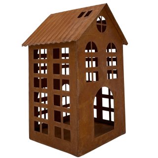Metall Deko Haus branu 20 cm Indoor Outdoor Gartendeko