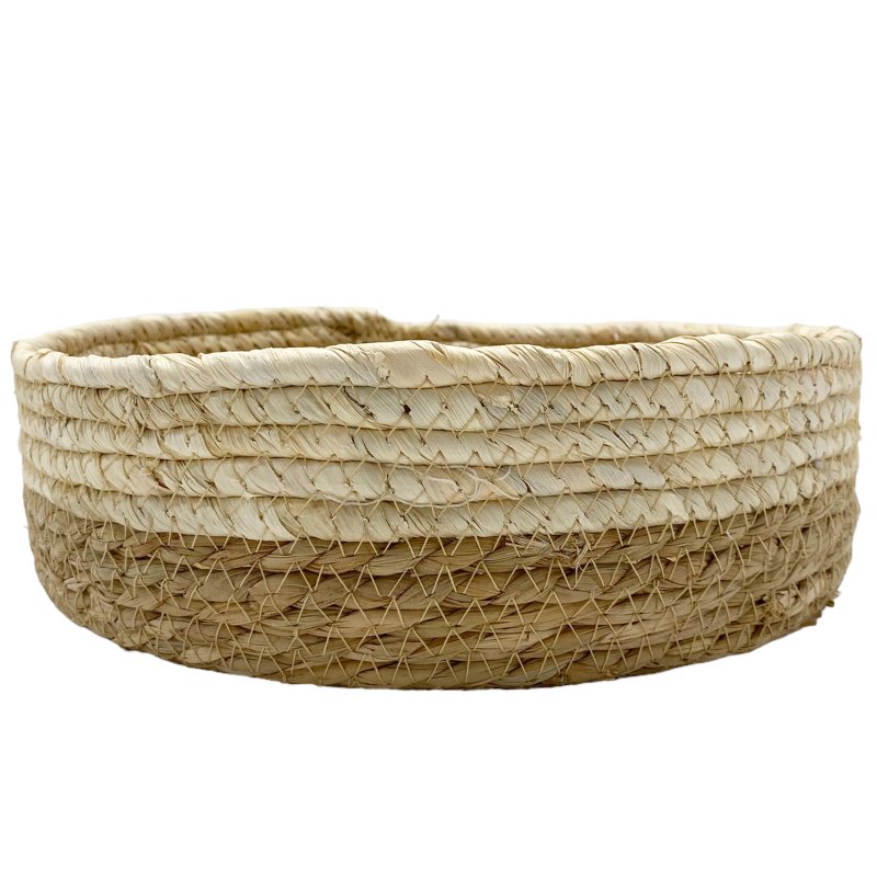 Seegras-Korb rund creme/braun ca. Ø 30 cm